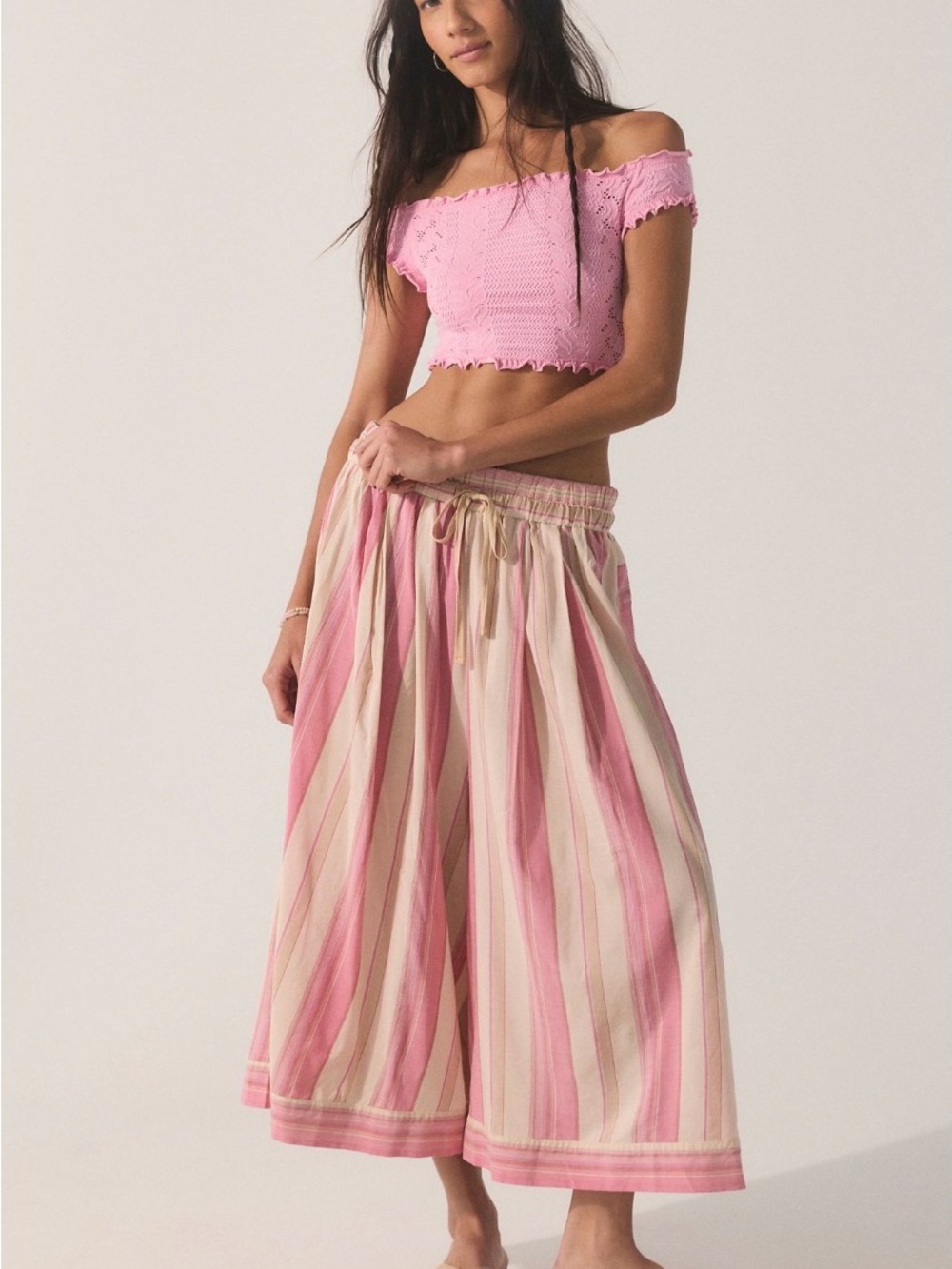 Enjoy the stripe gaucho pant